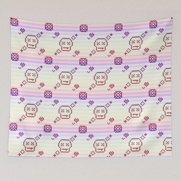 Item preview, pixel gem skull pattern (rainbow) designed and sold by cottonlacey.