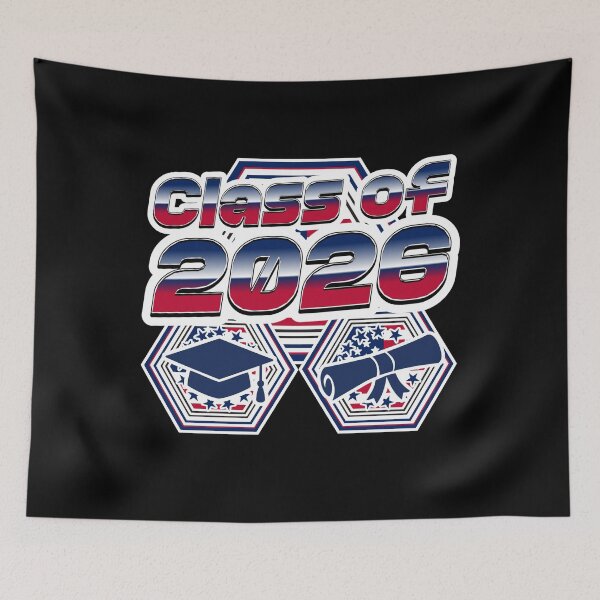 Item preview, Class of 2026 – Patriotic Graduation Design with Cap & Diploma Icons designed and sold by GFamilyC.