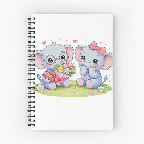 Artikelvorschau, Niedliche Kawaii-Elefanten mit Blumen – im Anime-Stil „Sweet Love“. entworfen und verkauft von Lylysun.
