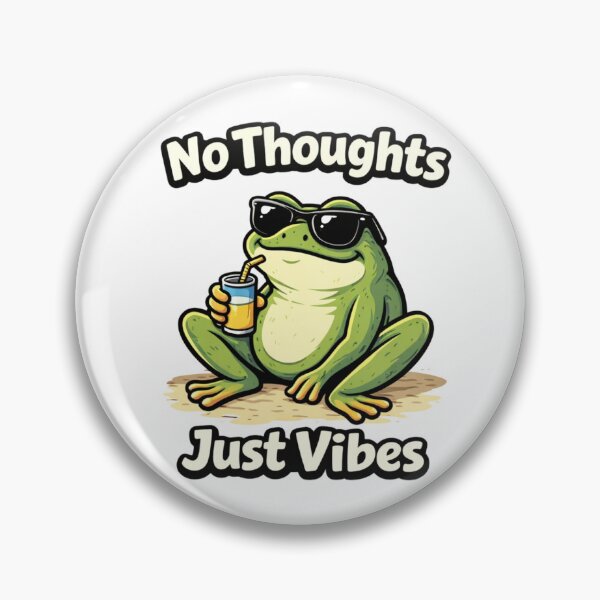 Item preview, No Thoughts Just Vibes Funny Frog Meme – Chill Frog Design designed and sold by Tropivaro.