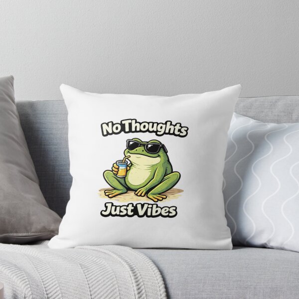 Item preview, No Thoughts Just Vibes Funny Frog Meme – Chill Frog Design designed and sold by Tropivaro.
