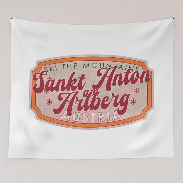 Item preview, Sankt Anton am Arlberg, Austria, Ski, textured skiing badge designed and sold by Wanderful-roads.