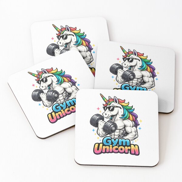 Item preview, Gym Unicorn – Funny Strong Unicorn Weightlifting Cartoon designed and sold by UnglaublichGut.