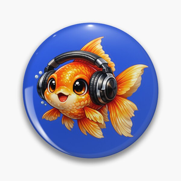 Item preview, Goldfish Wearing Headphones Music Lover designed and sold by Orca Chuckle Studios.