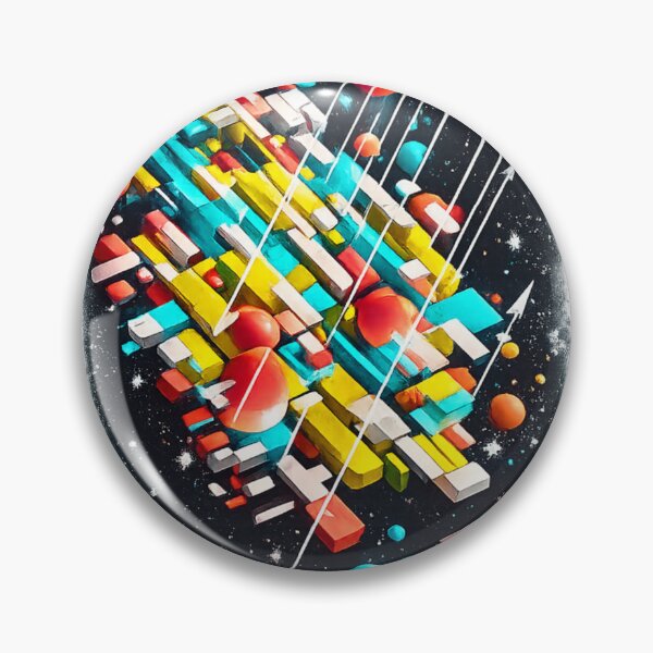 Item preview, Abstract Geometric Space Art Sticker | Futuristic Colorful 3D Shapes Design designed and sold by Hustlewear0001.