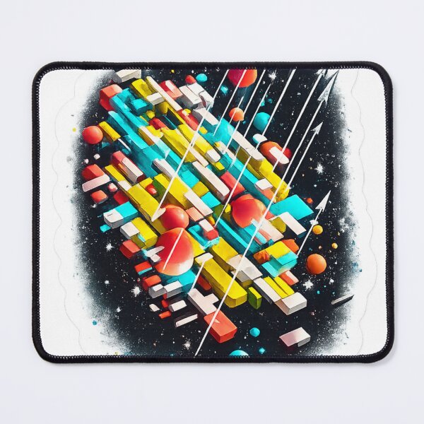 Item preview, Abstract Geometric Space Art Sticker | Futuristic Colorful 3D Shapes Design designed and sold by Hustlewear0001.