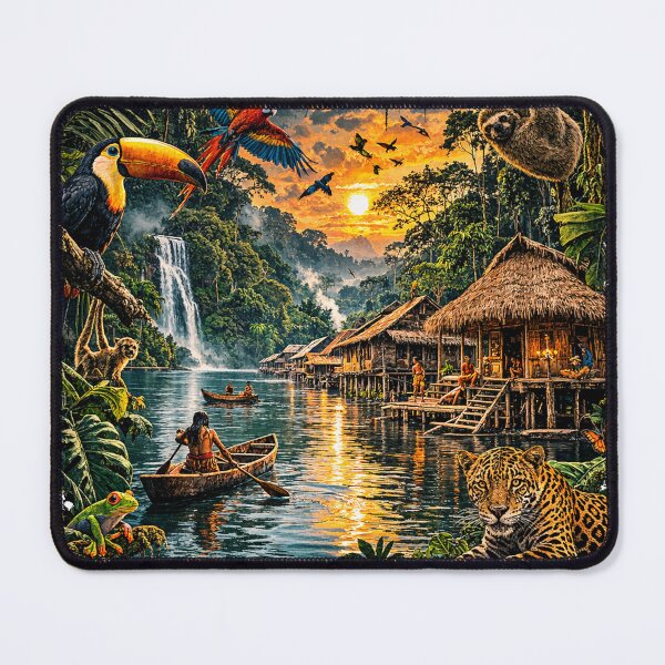 Item preview, Amazon Rainforest Wildlife Sunset designed and sold by hiperdinotees.