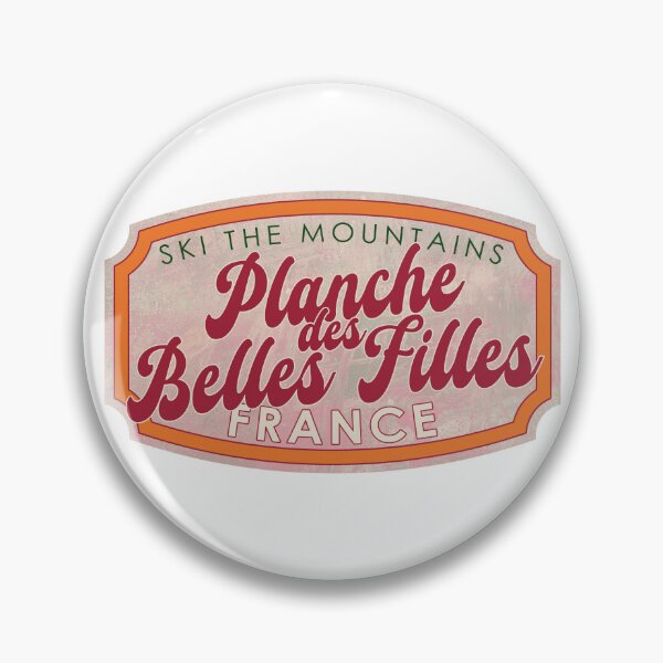 Item preview, Planche des Belles Filles, France, Ski, textured skiing badge designed and sold by Wanderful-roads.