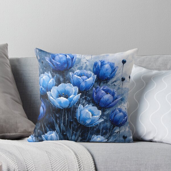 Item preview, Abstract Blue Tulips – Modern Floral Art designed and sold by giachem99.