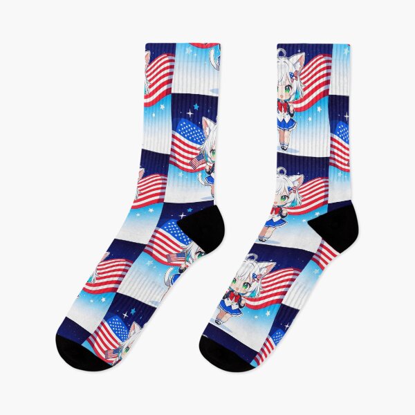 Item preview, USA Patriotic Cat - American Flag Anime Chibi Neko Art designed and sold by WhisKerinK.