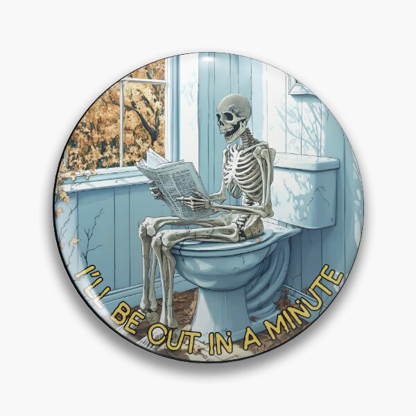 Item preview, Funny Skeleton Toilet Humour designed and sold by Shoot-The-Moon.
