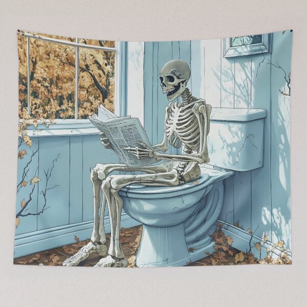 Item preview, Funny Skeleton Toilet Humour designed and sold by Shoot-The-Moon.
