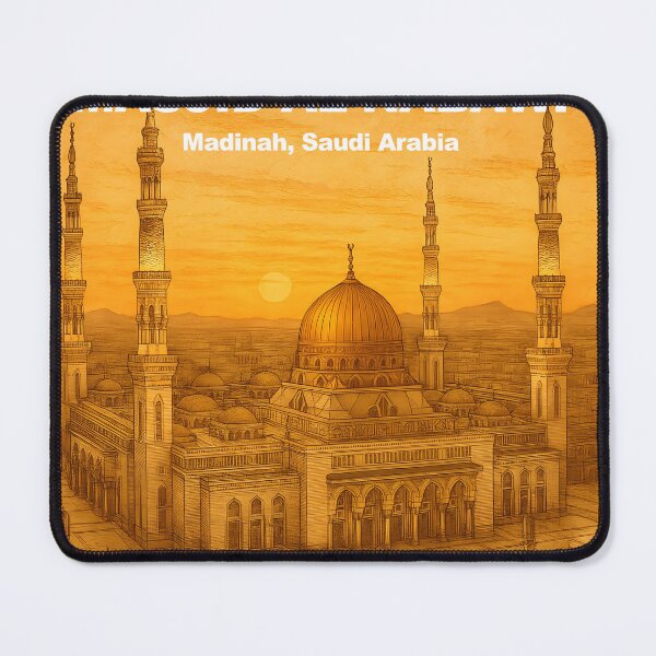Item preview, Masjid Al-Nabawi Madinah Saudi Arabia Islamic Wall Art Print, Prophet Mosque Poster designed and sold by GoldenVerseArt.