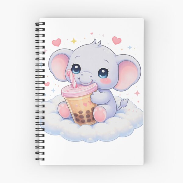 Item preview, Kawaii elephant with Bubble Tea -Cute Anime Style. designed and sold by Lylysun.