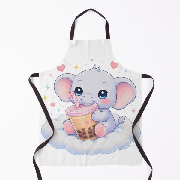 Artikelvorschau, Kawaii-Elefant mit Bubble Tea – niedlicher Anime-Stil. entworfen und verkauft von Lylysun.