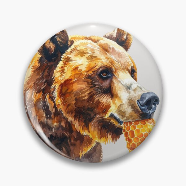 Item preview, Wild and free, grizzly bear with honeycomb designed and sold by LiskoDesign.