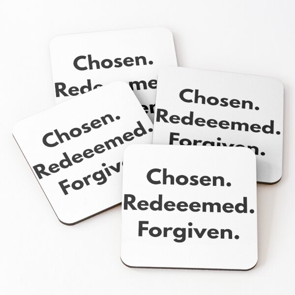 Item preview, Chosen Redeemed Forgiven – Christian Faith Inspirational Quote designed and sold by Artsy Corner.