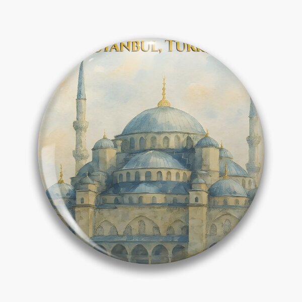 Item preview, Sultan Ahmed Mosque Istanbul Turkey Islamic Wall Art Print, Blue Mosque Watercolor Poster designed and sold by GoldenVerseArt.
