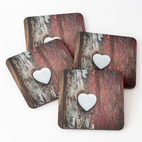 Item preview, White Heart on Rustic Wooden Background designed and sold by katifinell.