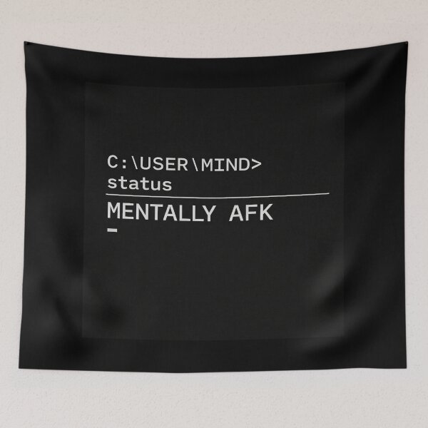 Item preview, Mentally AFK – Retro Terminal Humor for Digital Burnout Minds designed and sold by Mad Factory Designs.