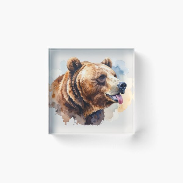 Item preview, Wild and free, grizzly sticks out his tongue designed and sold by LiskoDesign.