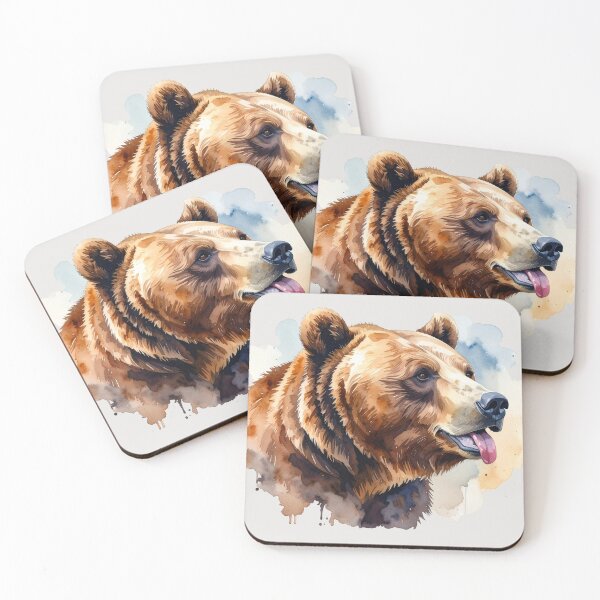 Item preview, Wild and free, grizzly sticks out his tongue designed and sold by LiskoDesign.