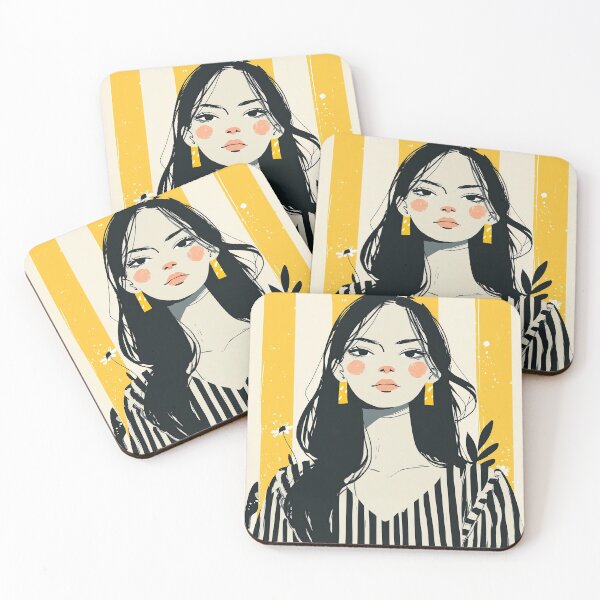 Item preview, Striped Serenity Portrait designed and sold by Retro Type.