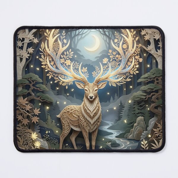 Item preview, Japanese Deer Paper Cut Style Art – Zen Style designed and sold by Paper Zen Studio.