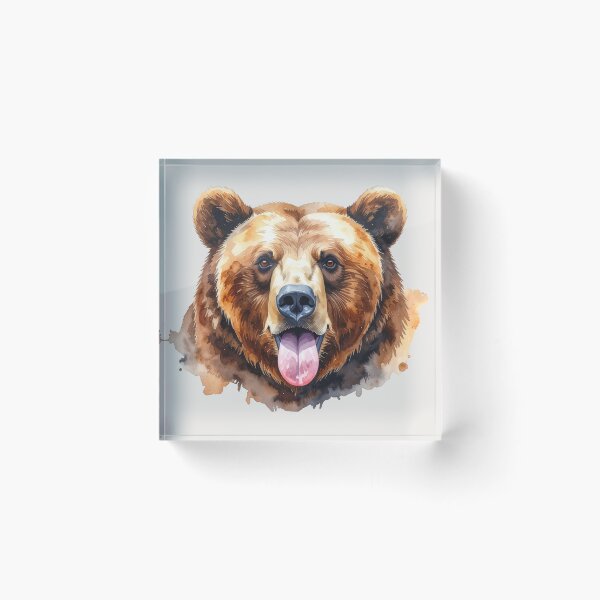 Item preview, Cheeky grizzly sticks out tongue designed and sold by LiskoDesign.