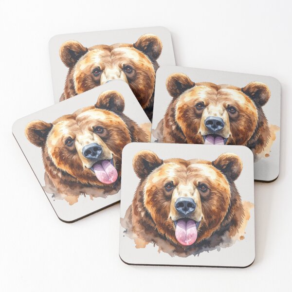 Item preview, Cheeky grizzly sticks out tongue designed and sold by LiskoDesign.