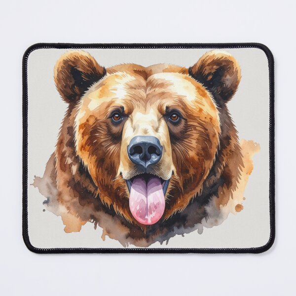 Item preview, Cheeky grizzly sticks out tongue designed and sold by LiskoDesign.