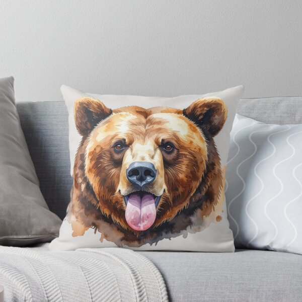 Item preview, Cheeky grizzly sticks out tongue designed and sold by LiskoDesign.