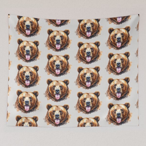 Item preview, Cheeky grizzly sticks out tongue designed and sold by LiskoDesign.