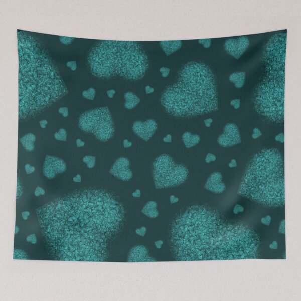 Item preview, Pattern of stones "Emerald hearts"  on a dark background designed and sold by Cherevan.