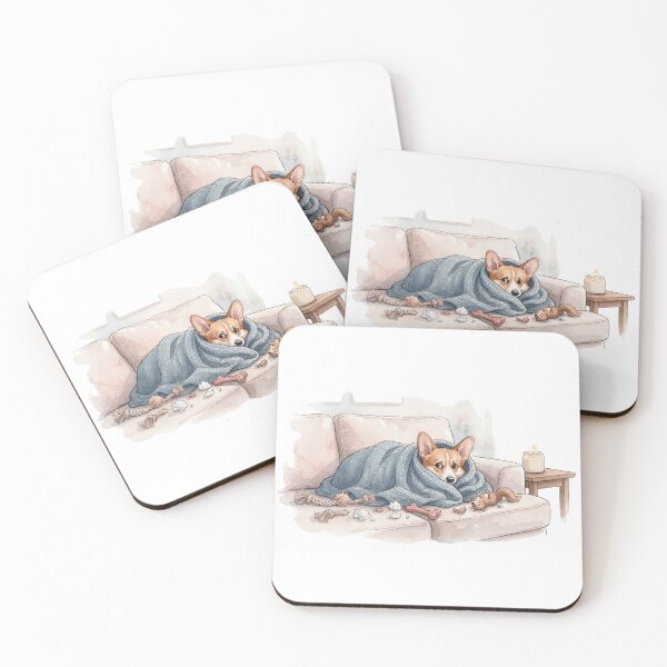 Item preview, Anxiety Club Corgi Watercolor - Anxious Dog Art Mental Health Humor designed and sold by CulturalCurios.