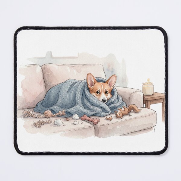 Item preview, Anxiety Club Corgi Watercolor - Anxious Dog Art Mental Health Humor designed and sold by CulturalCurios.