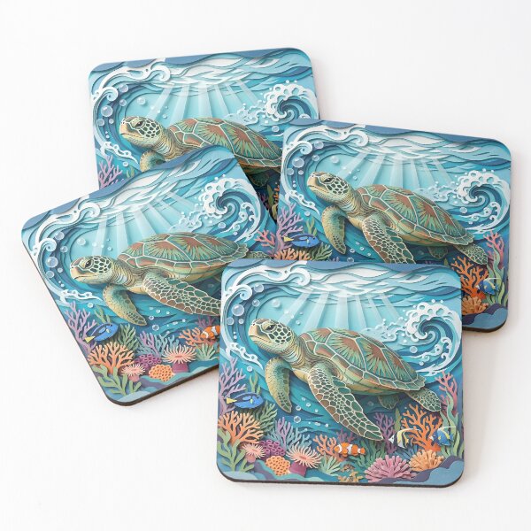 Item preview, Japanese Turtle Paper Cut Style Art – Zen Style designed and sold by Paper Zen Studio.