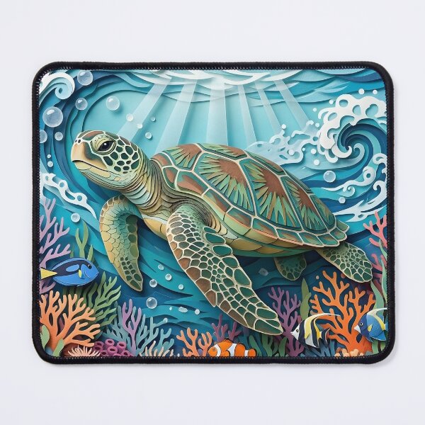 Item preview, Japanese Turtle Paper Cut Style Art – Zen Style designed and sold by Paper Zen Studio.