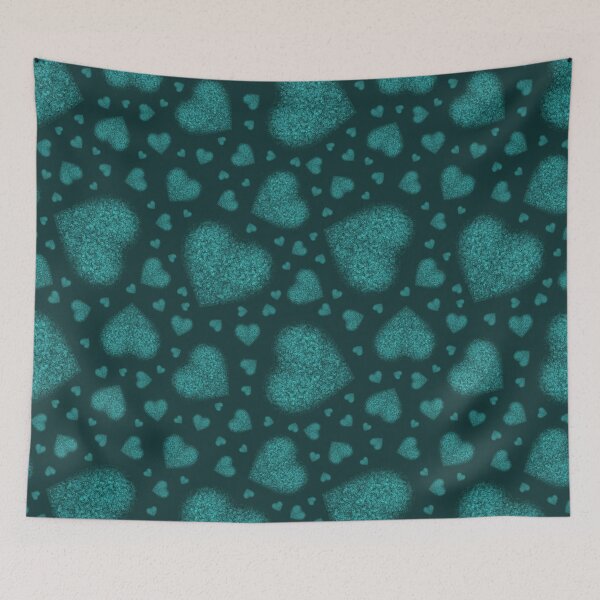 Item preview, Pattern of stones "Emerald hearts" on a dark background designed and sold by Cherevan.