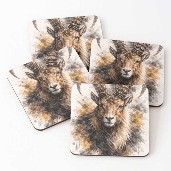 Item preview, Abstract Ibex Art Alpine Animal Portrait designed and sold by giachem99.