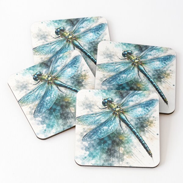 Item preview, Abstract Dragonfly Art Blue Turquoise designed and sold by giachem99.