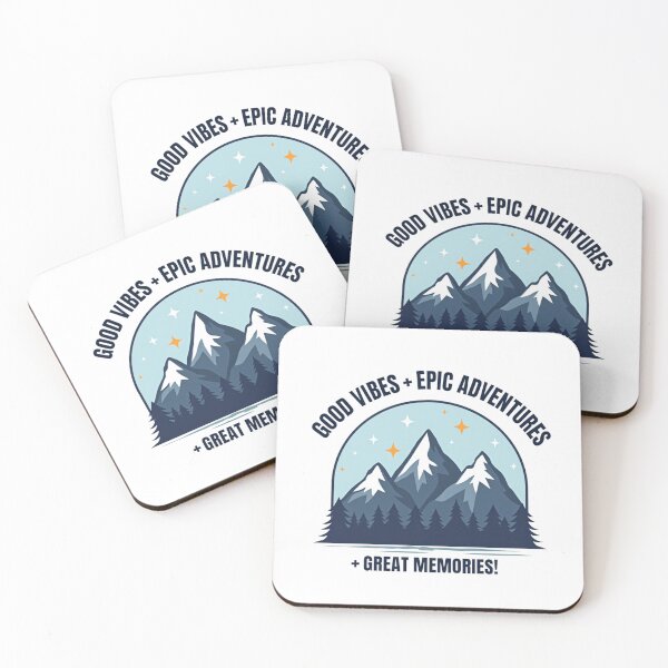 Item preview, Good Vibes + Epic Adventures + Great Memories Mountain Illustration designed and sold by Posiheal26.