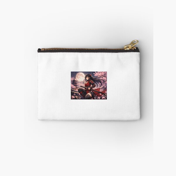 Item preview, Anime Samurai Girl Under the Full Moon with Cherry Blossoms designed and sold by Anshugoyal.