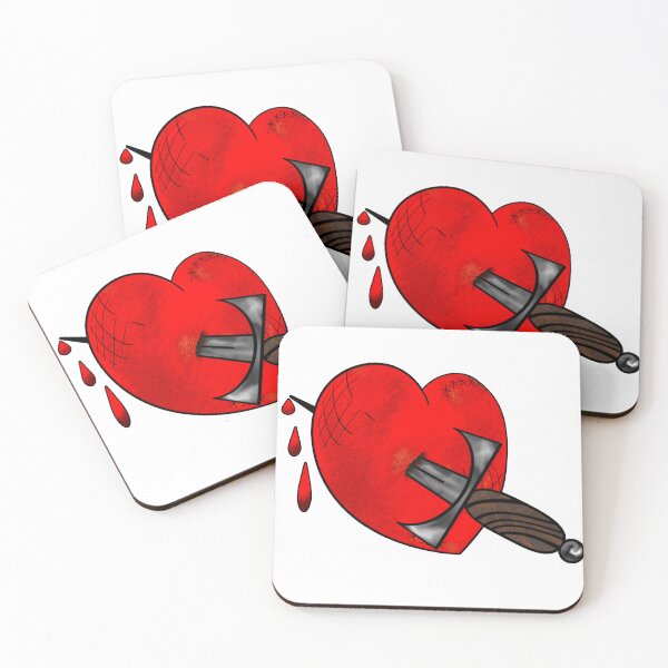 Item preview, Broken Heart With Dagger Dark Love Illustration designed and sold by Auntie M.
