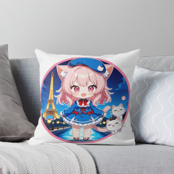 Item preview, France Cat - Cute Anime Chibi Neko French Flag Art designed and sold by WhisKerinK.