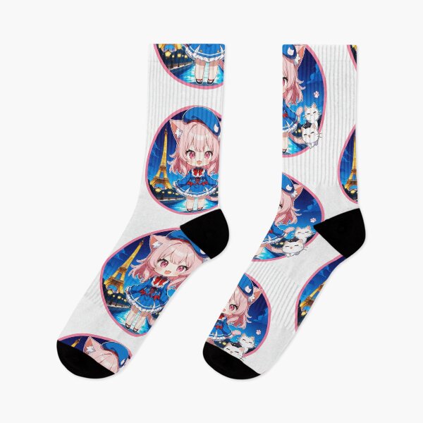 Item preview, France Cat - Cute Anime Chibi Neko French Flag Art designed and sold by WhisKerinK.