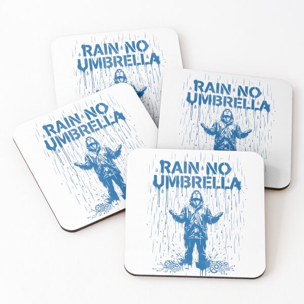 Item preview, Rain No Umbrella: Stencil Street Art – Urban Raincoat Man Mural designed and sold by RDproject.