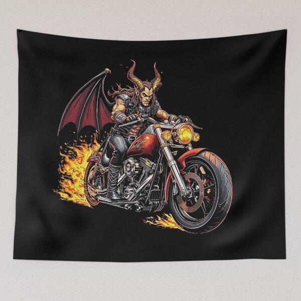Item preview, Devil Riding Motorcycle – Hell Rider Demon Biker Dark Gothic Motorcycle Design designed and sold by SKULLARTISTRY.
