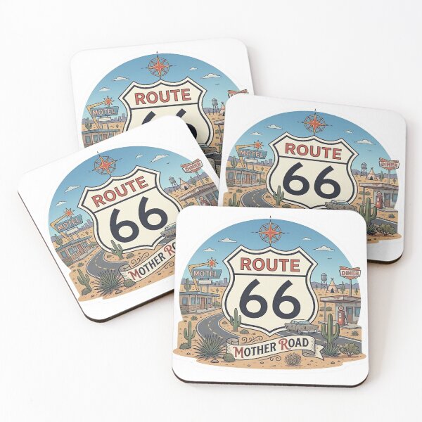 Artikelvorschau, Vintage Route 66 Mother Road Americana Aufkleber entworfen und verkauft von StickersPhotoPaintings.