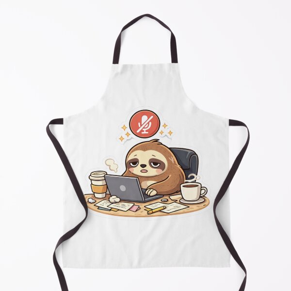 Item preview, Tired Sloth Remote Worker Sticker – Funny Online Meeting Mute Button Sloth designed and sold by ZYNORAworld.